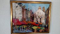 Paris Street Scene 1990 18x22 Original Painting by Gaston De Vel - 1 Paris Street Scene 1990 18x22 Original Painting by Gaston De Vel - 1