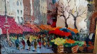 Paris Street Scene 1990 18x22 Original Painting by Gaston De Vel - 2 Paris Street Scene 1990 18x22 Original Painting by Gaston De Vel - 2