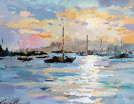 Whangaroa Harbour 1989 21x18 New Zealand Original Painting by Gaston De Vel - 0 Whangaroa Harbour 1989 21x18 New Zealand Original Painting by Gaston De Vel - 0