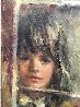 At the Window 1970 38x32 Original Painting by Lisette De Winne - 4