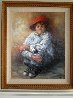 Pensive Moment 39x33 Huge Original Painting by Lisette De Winne - 1