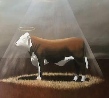 Holy Cow 58x58 Huge Original Painting - Robert Deyber