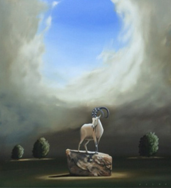 Love And Hate Are Two Horns on the Same Goat II 58x58 Original Painting - Robert Deyber