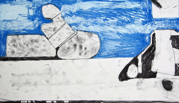 Untitled Aquatint 1985 (Blue) Limited Edition Print - Richard Diebenkorn Untitled Aquatint 1985 (Blue) Limited Edition Print - Richard Diebenkorn