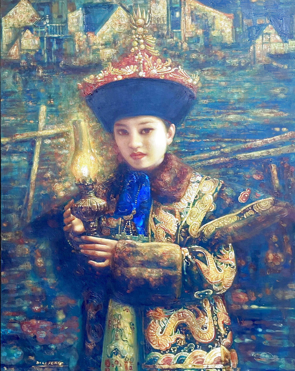 Untitled Portrait Oil on Canvas by Di Li Feng - For Sale on Art Brokerage