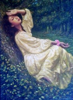 Untitled Asian Lady 62x49 Original Painting - Di Li Feng Untitled Asian Lady 62x49 Original Painting - Di Li Feng