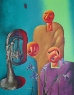 Musician with French Horn 2003 54x48 Super Huge Original Painting by Dimitri Strizhov - 0 Musician with French Horn 2003 54x48 Super Huge Original Painting by Dimitri Strizhov - 0