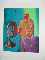 Musician with French Horn 2003 54x48 Super Huge Original Painting by Dimitri Strizhov - 1 Musician with French Horn 2003 54x48 Super Huge Original Painting by Dimitri Strizhov - 1