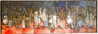 A Still Life: Born in November Blackness Triptych 1977 36x110 - Huge Mural Size Original Painting by Jim Dine - 1