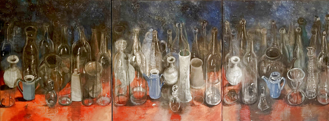 A Still Life: Born in November Blackness Triptych 1977 36x110 - Huge Mural Size Original Painting by Jim Dine A Still Life: Born in November Blackness Triptych 1977 36x110 - Huge Mural Size Original Painting by Jim Dine