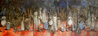 A Still Life: Born in November Blackness Triptych 1977 36x110 - Huge Mural Size Original Painting by Jim Dine - 0