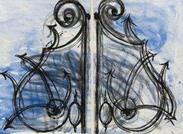 Blue Detail From the Crommelynck Gate 1982 Huge Limited Edition Print - Jim Dine Blue Detail From the Crommelynck Gate 1982 Huge Limited Edition Print - Jim Dine