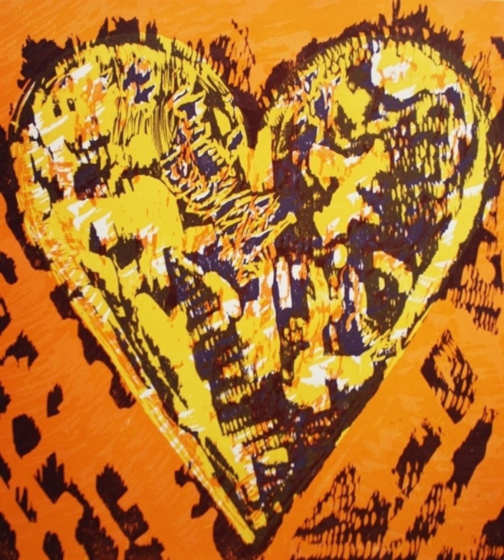 Heart For Film Forum (2 graphics in same frame) 1993 27x39 Limited Edition Print by Jim Dine
