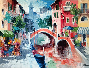 Venice, Flowers By the Canal  Limited Edition Print - Antonio Di Viccaro
