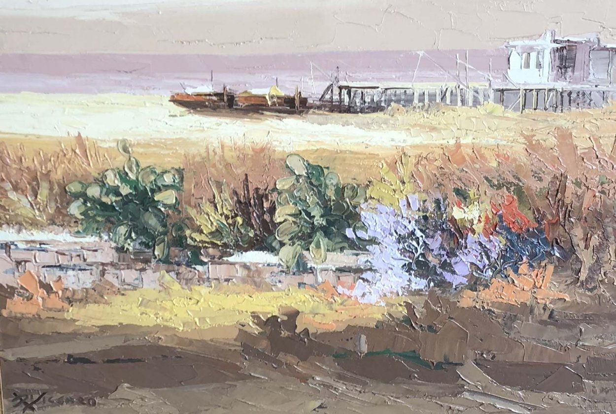 Untitled Landscape 1971 31x38 Original Painting by Antonio Di Viccaro Untitled Landscape 1971 31x38 Original Painting by Antonio Di Viccaro