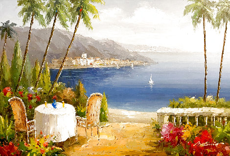 Untitled Mediterranean Landscape 2009 - Huge 30x40 Original Painting - Antonio Di Viccaro