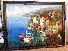 Untitled Lake Como Scene 1970 38x47 - Huge - Italy Original Painting by Antonio Di Viccaro - 1