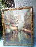 Untitled French Street Scene 1990 53x42 - Huge Painting - France Original Painting by Antonio Di Viccaro - 2