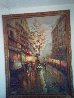 Untitled French Street Scene 1990 53x42 - Huge Painting - France Original Painting by Antonio Di Viccaro - 3