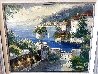Untitled Mediterranean Seascape - EARKY - 1970 26x30 Original Painting by Antonio Di Viccaro - 2