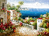 Untitled Mediterranean Seascape 1970 36x48 - Huge Original Painting by Antonio Di Viccaro - 0