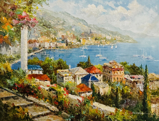 Untitled Italian Landscape Oil on Canvas by Antonio Di Viccaro