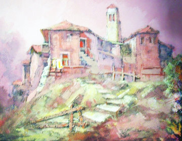 Landscape 1969 27x19 Original Painting - Antonio Di Viccaro Landscape 1969 27x19 Original Painting - Antonio Di Viccaro