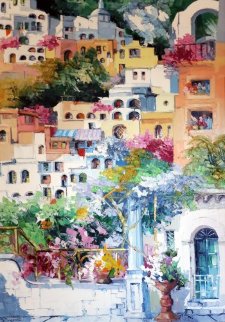 Positano Colori, Italy 1995 55x39 Original Painting - Antonio Di Viccaro Positano Colori, Italy 1995 55x39 Original Painting - Antonio Di Viccaro