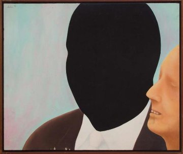 Black White Heads 1967 29x34 Original Painting - Willard Dixon Black White Heads 1967 29x34 Original Painting - Willard Dixon