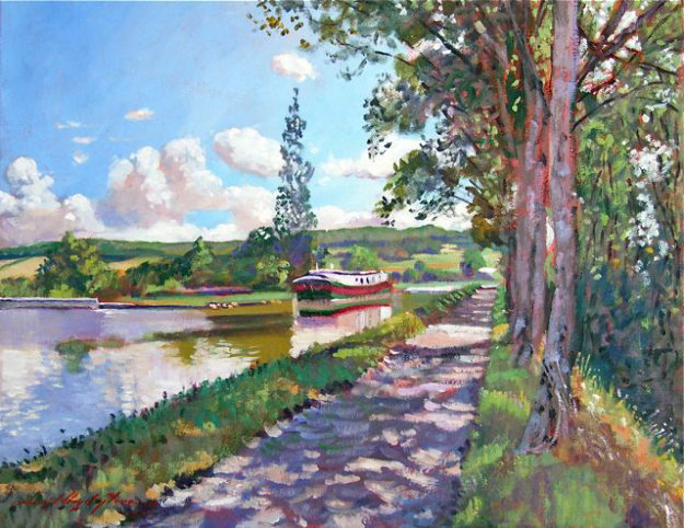 Bourgogne Canal 2005 26x30 Original Painting by David Lloyd Glover Bourgogne Canal 2005 26x30 Original Painting by David Lloyd Glover