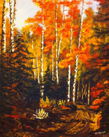 Untitled Aspen Forest 38x32 Original Painting - Marin Dobson