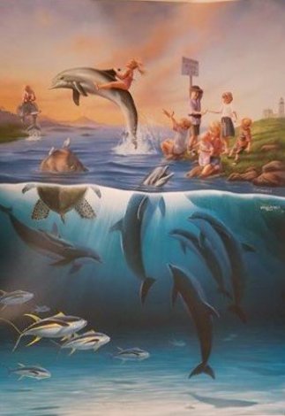 Dolphin Rides 2011 HS by Warren and Wyland Limited Edition Print - Antonia Dolinina