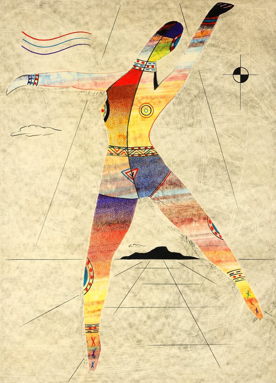 neal doty artwork, abstract , surrealist print, dancing figures by Neal ...