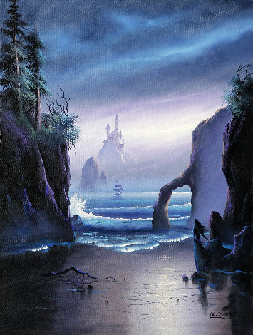 Fantasy Island 25x31 Original Painting - Lionel Dougy