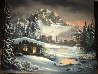 Mountain Cabin Dusk  1981 20x16 Original Painting by Lionel Dougy - 1