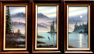 Untitled Landscape Triptych 30x54 Original Painting - Lionel Dougy Untitled Landscape Triptych 30x54 Original Painting - Lionel Dougy