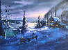 Mountain Christmas 1995 39x51 Huge Original Painting by Lionel Dougy - 0