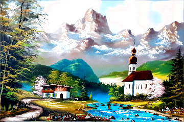 Untitled Landscape 1978 30x42 Super Huge Original Painting - Lionel Dougy Untitled Landscape 1978 30x42 Super Huge Original Painting - Lionel Dougy