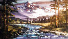 Snow Capped Mountain Landscape 24x36 Original Painting by Lionel Dougy - 0