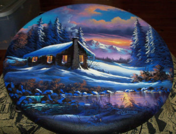 No Cabin Fever 1997 24x24 Original Painting - Lionel Dougy No Cabin Fever 1997 24x24 Original Painting - Lionel Dougy
