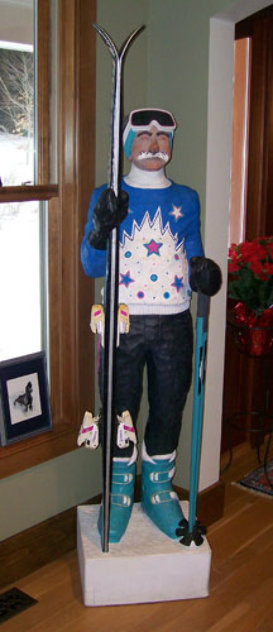 Skier life Size Sculpture 74 in Sculpture by Jack Dowd