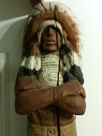 Chief Cigar Store Wooden Indian Sculpture 1977 84 in Tall Sculpture by Jack Dowd - 2 Chief Cigar Store Wooden Indian Sculpture 1977 84 in Tall Sculpture by Jack Dowd - 2