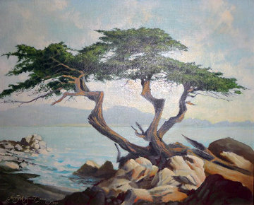 Carmel Sculpture 1971 (Lone Cypress) 10x12 Original Painting - Jerry Wayne Downs Carmel Sculpture 1971 (Lone Cypress) 10x12 Original Painting - Jerry Wayne Downs