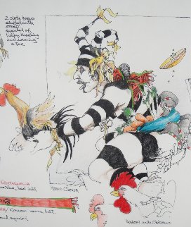 Koshari/ Sacred Clowns Drawing 1998 12x19 Drawing - John Doyle Koshari/ Sacred Clowns Drawing 1998 12x19 Drawing - John Doyle