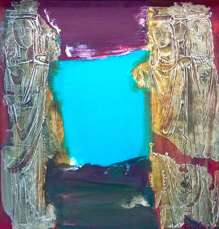Latvian Traditions 1970 46x44 Original Painting - Dzemma Skulme Latvian Traditions 1970 46x44 Original Painting - Dzemma Skulme