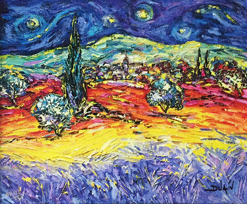 Multicolor Van Gogh 2014 Embellished Limited Edition Print - Duaiv Multicolor Van Gogh 2014 Embellished Limited Edition Print - Duaiv