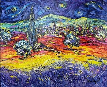 Multicolor Van Gogh AP 2014 Embellished Limited Edition Print - Duaiv Multicolor Van Gogh AP 2014 Embellished Limited Edition Print - Duaiv