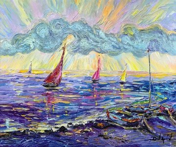 Sunset Offshore 2014 Embellished Limited Edition Print - Duaiv Sunset Offshore 2014 Embellished Limited Edition Print - Duaiv