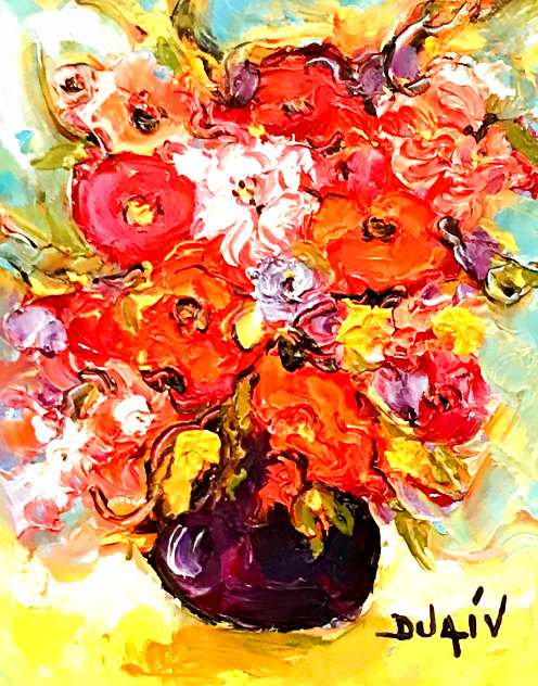 Fleurs Relief 2014 20x18 Original Painting by  Duaiv