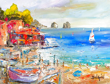 Capri Beach 2013 24x26 Original Painting - Duaiv Capri Beach 2013 24x26 Original Painting - Duaiv
